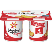Yoplait Original Yogurt, Harvest Peach, Low Fat Yogurt, 4 pack