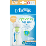 Dr Brown's Bottle, Anti-Colic, Wide-Neck, 9 Ounce, 0m+, 2 Pack