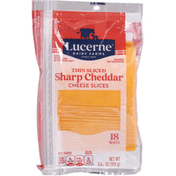 Lucerne Cheese Slices, Sharp Cheddar, Thin Sliced