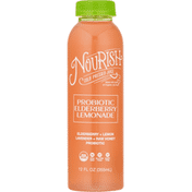 Nourish Juice, Cold Pressed, Probiotic Elderberry Lemonade