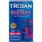 Trojan Double Ecstasy Lubricated Condoms -  Count