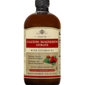 Solgar Calcium-Magnesium Citrate, Natural Strawberry Flavor, Liquid