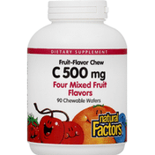 Natural Factors Vitamin C, 500 mg, Chewable Wafer, Four Mixed Fruit