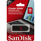 SanDisk Flash Drive, USB, Cruzer Glide, 16 GB