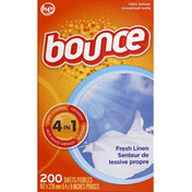 Bounce Fabric Softener Dryer Sheets, Fresh Linen,