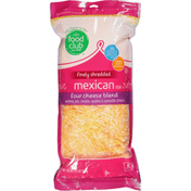 Food Club Finely Shredded Cheese, Four Cheese Blend, Mexican Style