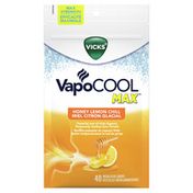 Vicks Vapocool Max Medicated Cough Drops, Honey Lemon Chill