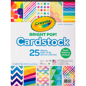 Crayola Cardstock, Bright Pop, 25 Sheets