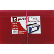 Better Office Products Expanding File, 12 Tab, 13 Pocket