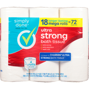 Simply Done Bath Tissue, Ultra Strong, Mega Roll, 2-Ply