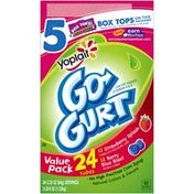 Yoplait Go-Gurt Strawberry Splash/Berry Blue Blast Variety Pack Portable Low Fat Yogurt