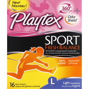 Playtex Tampons, Plastic, Light Absorbency, Lightly Scented