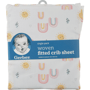 Gerber Fitted Crib Sheet, Woven, Single Pack