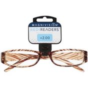 Magnivision ME69 2.00 Strength Light Brown Frame Redireaders Hayes