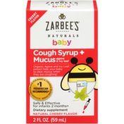 Zarbee's Naturals Baby Agave & Ivy Leaf Cherry Cough Syrup + Mucus Dietary Supplement