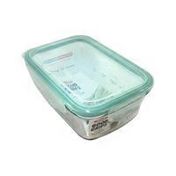 OXO Good Grips Turquoise 8 Cup Snap Rectangular Glass Container With Lid