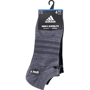 adidas Socks, No Show, Men's Superlite, Onix-Grey/Black-Night Grey