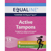 Equaline Tampons, Active, Multi-Pack, Unscented