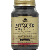 Solgar Vitamin E, 67 mg (100 IU), Softgels