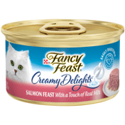 Purely Fancy Feast Pate Wet Cat Food, Creamy Delights Salmon Feast With a Touch of Real Milk