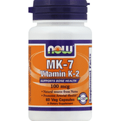 Now MK-7, Vitamin K-2, 100 mcg, Veg Capsules