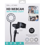 Slide HD Webcam with Ring Light, Detachable