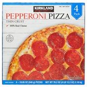 Kirkland Signature Thin Crust Pepperoni Pizza, 4 x 19.05 oz