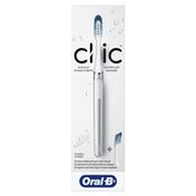 Oral-B Manual Toothbrush, Chrome White, With 2 Replaceable Brush Heads And