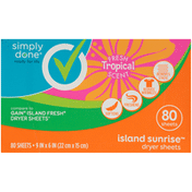 Simply Done Dryer Sheets, Island Sunrise