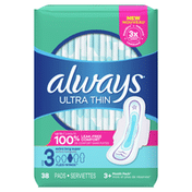 Always Thin Pads Unscented Size 3 Extra Long Super With Wings