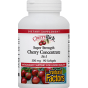 Natural Factors Cherry Concentrate, 36:1, Super Strength, 500 mg, Softgels
