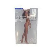 Secret Collection Size D Natural Silky Sheer Invisible Control Top Pantyhose