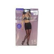 Secret Collection Size C Natural Black Tummy Hip Shaping Ultra Sheer Pantyhose