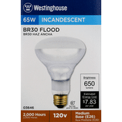 Westinghouse Light Bulb, Incandescent, Flood, 65 Watts