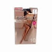 Secret Collection Black D Size Invisible Sheer Control Top Pantyhose