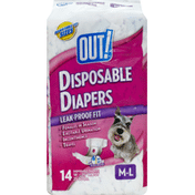 Out Diapers, Disposable, M-L (25-60 Pounds)