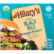 Hilary's Veggie Burgers, Black Rice, 4 Pack