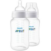 Philips Avent Avent Anti-colic Baby Bottle, 11oz, 2pk, Clear, SCF406/25