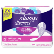 Always Discreet Boutique Incontinence Liners, Very Light Absorbency