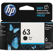 HP Ink Cartridge, 63 Black Noir, Original