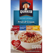 Quaker Fruit & Cream Flavors Instant Oatmeal Variety Pack