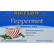 Bigelow Herbal Tea, Peppermint, Caffeine Free, Bags