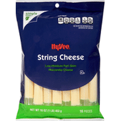 Hy-Vee String Cheese, Part-Skim, Mozzarella, Low-Moisture