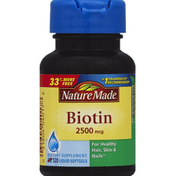 Nature Made Biotin, 2500 mcg, Liquid Softgels