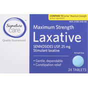 Signature Care Laxative, Maximum Strength, 25 mg, Tablets