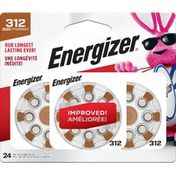 Energizer Batteries Size 312, Brown Tab
