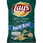 Lay's Potato Chips, Sour Cream & Onion Flavored, Party Size!