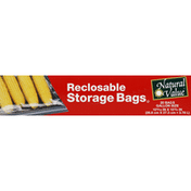 Natural Value Storage Bags, Reclosable, Gallon Size