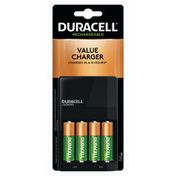 Duracell Ion Speed 1000 Value Battery Charger, Includes 4 AA NiMH Batteries