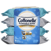 Cottonelle Flushable Wet Wipes Flip-Top Pack